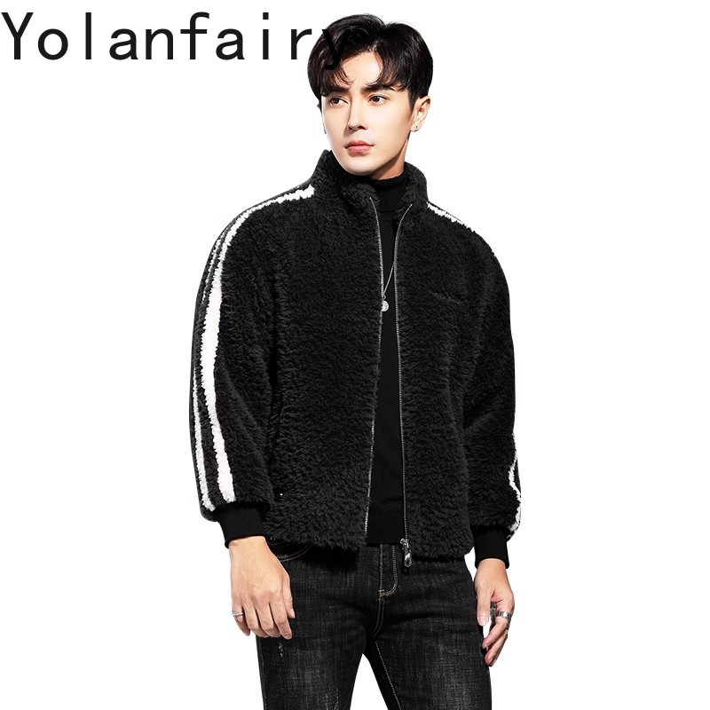 Quality Winter Clothing - Yolanfairy Wolle Herren Echtpelz Mantel Herren