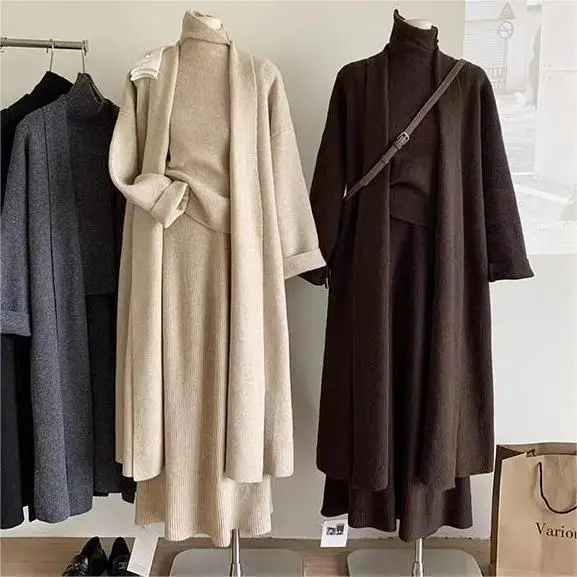 Winter Clothing Sale - Dreiteilige Sets für Damen, lange Pullover,