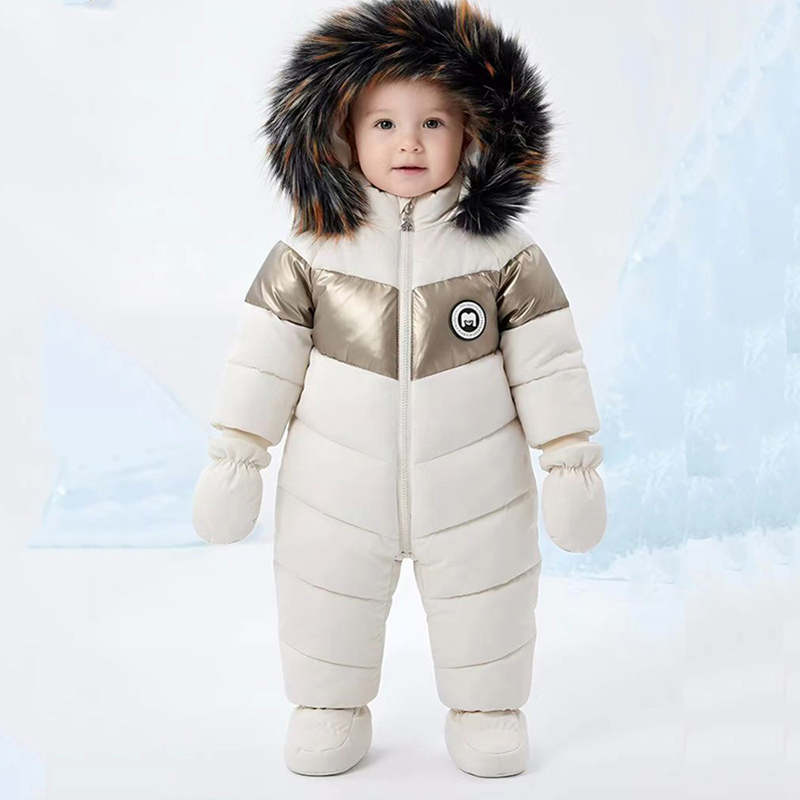 Winter Clothing Baby Boy - Winter-Neugeborenen-Strampler mit Handschuhen, Warme Verdickte Babykleidung