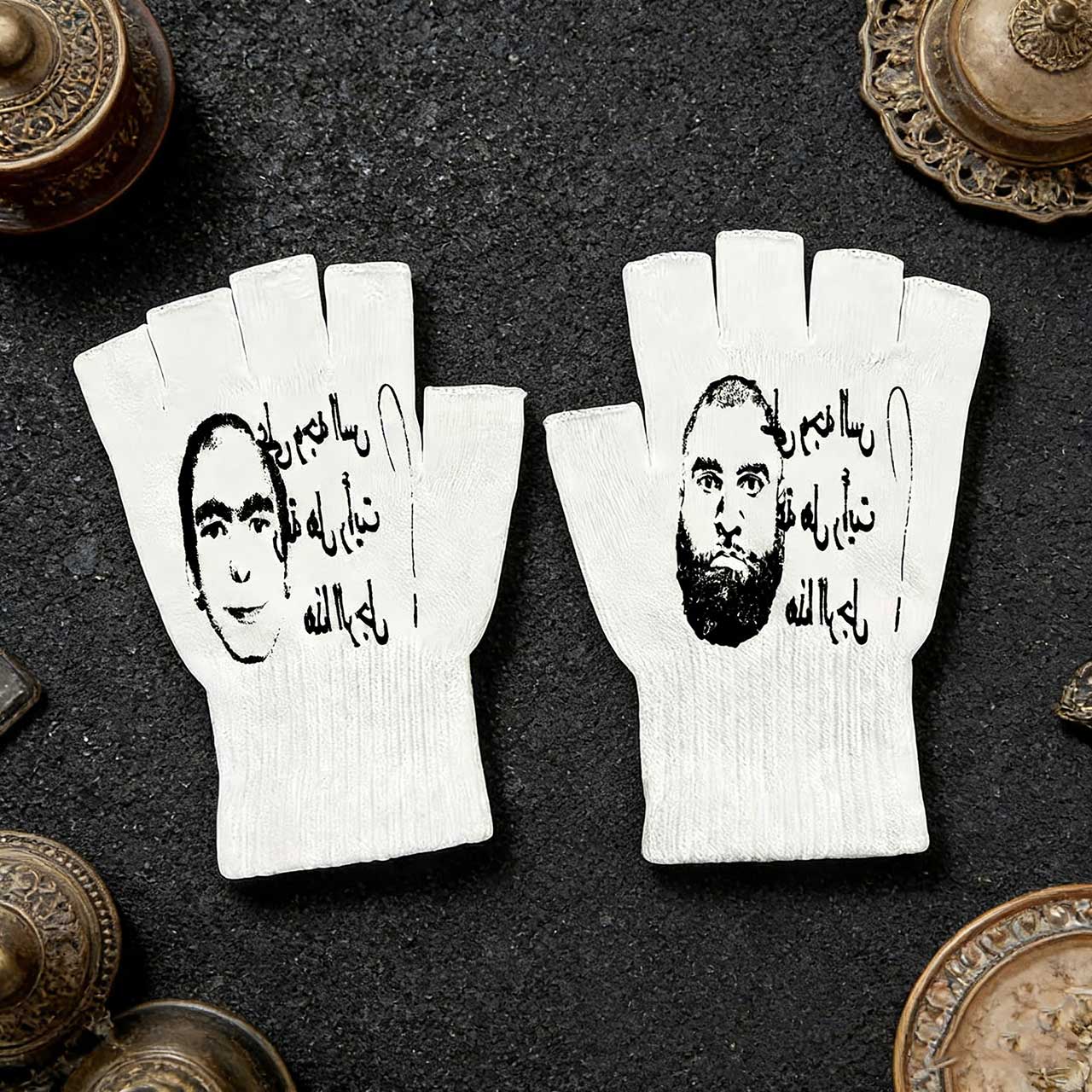 Knit Glove Touch Screen - Y2K Retro Bedruckte Fingerlose Handschuhe -