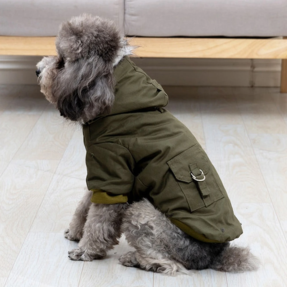 Winter Clothing Hiking - Winter-Dickmantel für Hunde mit Kapuze, Weiche