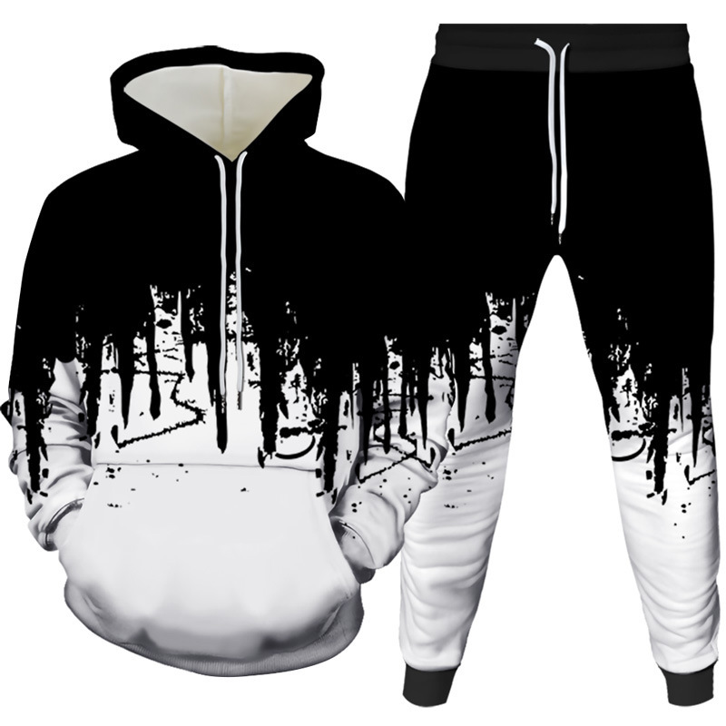 Winter Clothing For - Tinte Malerei 3D Gedruckt Hoodie Hose