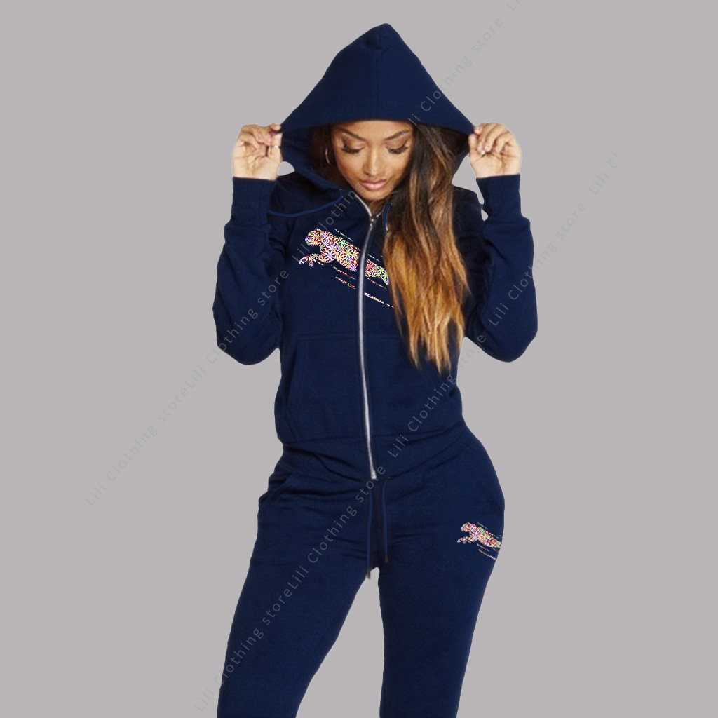 Fleece Hoodie Lined - Damen-Trainingsanzug, ästhetische Hoodies, Sweatshirts, Jogginghose, 2-teiliges
